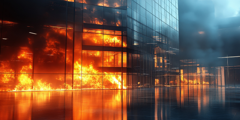 Fire hazards in high-traffic commercial space triggered a fire.